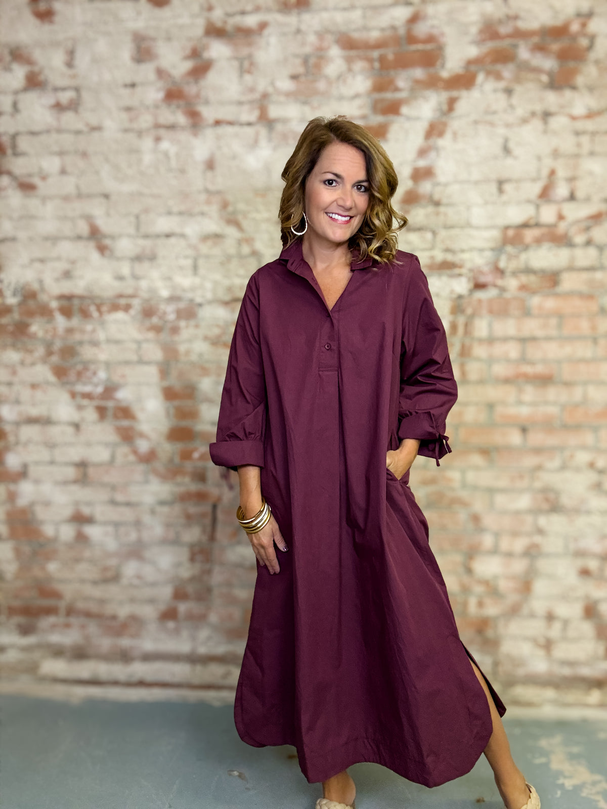 Lavonda Solid Midi Dress