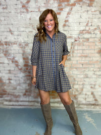Starla Plaid Shirt Dress