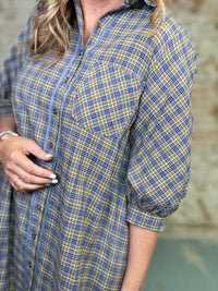 Starla Plaid Shirt Dress