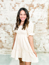 Jayleen Smocked Puff Lace Sleeve Dress - FINAL SALE