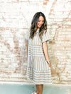 Kenda Stripe Tiered Shirt Dress