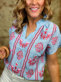 THML Araceli Embroidered Top