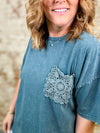 Sondra Crochet Pocket Mineral Washed Top