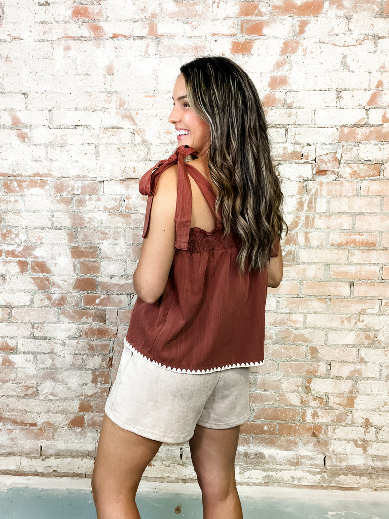 Haley Square Neck Tie Top