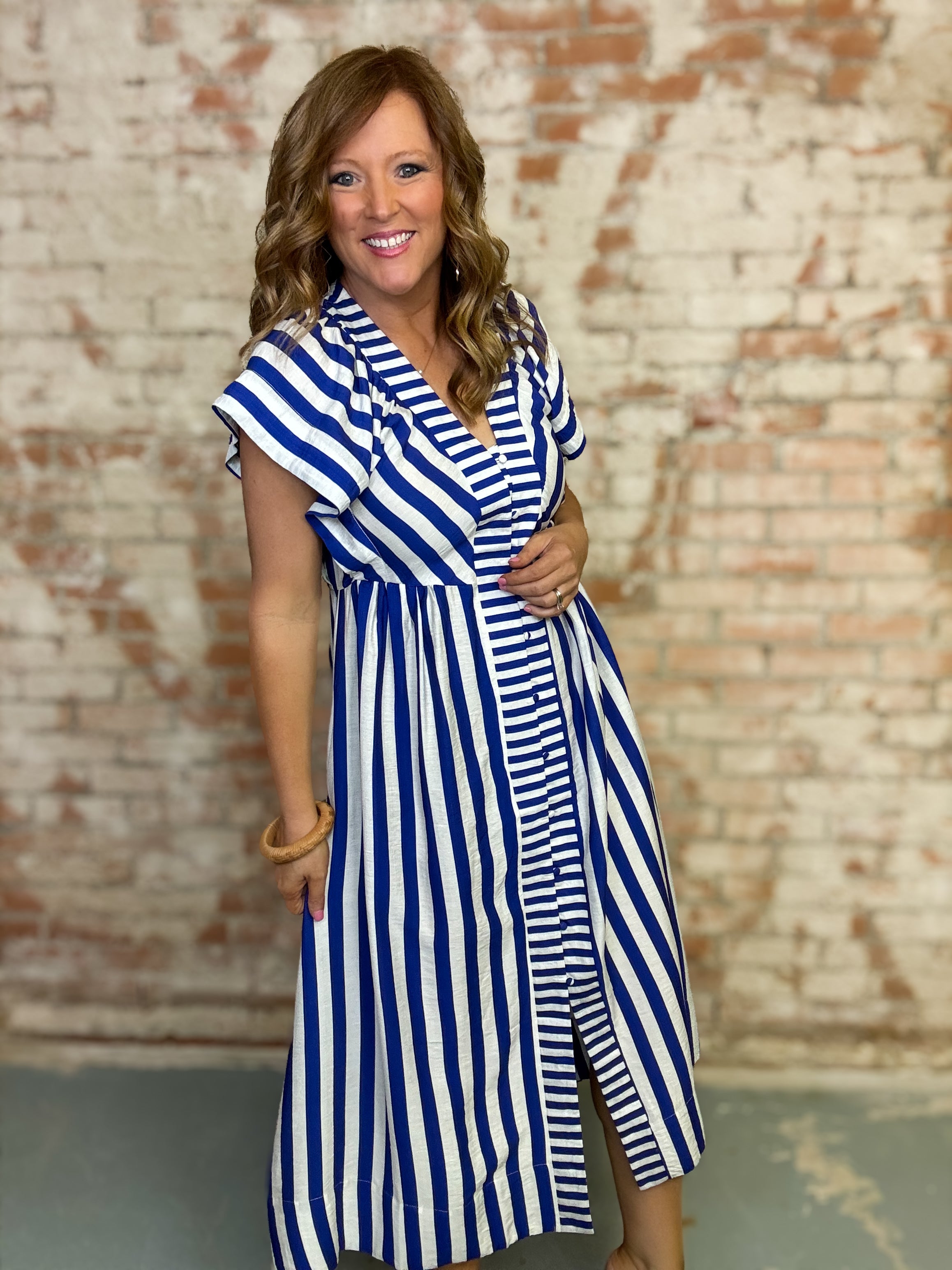 Indie Stripe Midi Dress