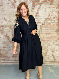 Lucy Embroidered Midi Dress