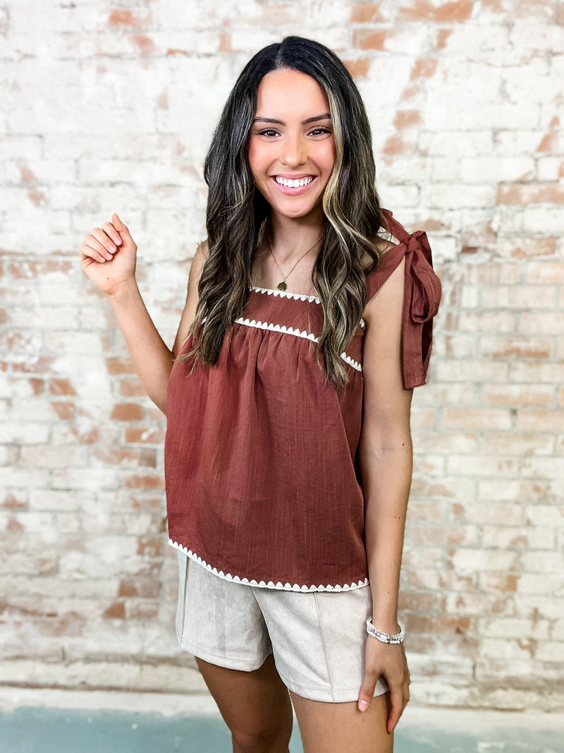 Haley Square Neck Tie Top