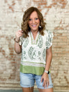 Anna Mixed Print Top