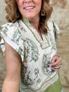 Anna Mixed Print Top