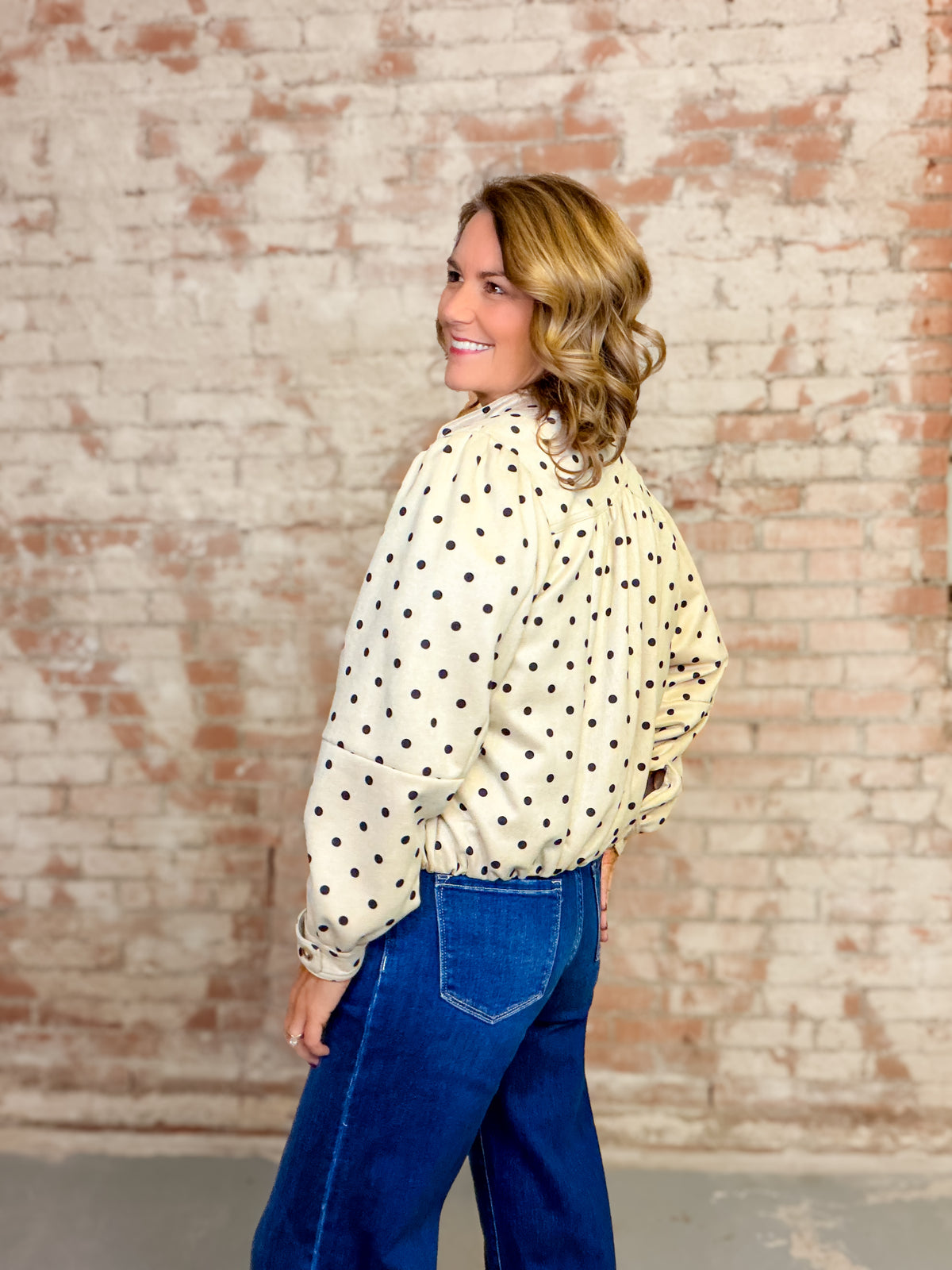 THML Ethel Polka Dot Suede Jacket