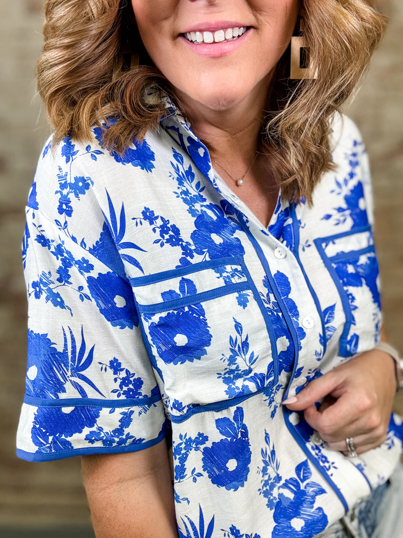 Reid Floral Button Front Top