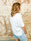 Lynda White V-Neck Top