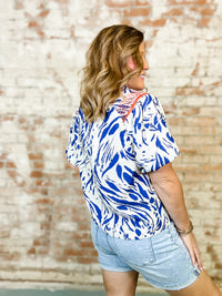 Frankie Embroidered Print Top