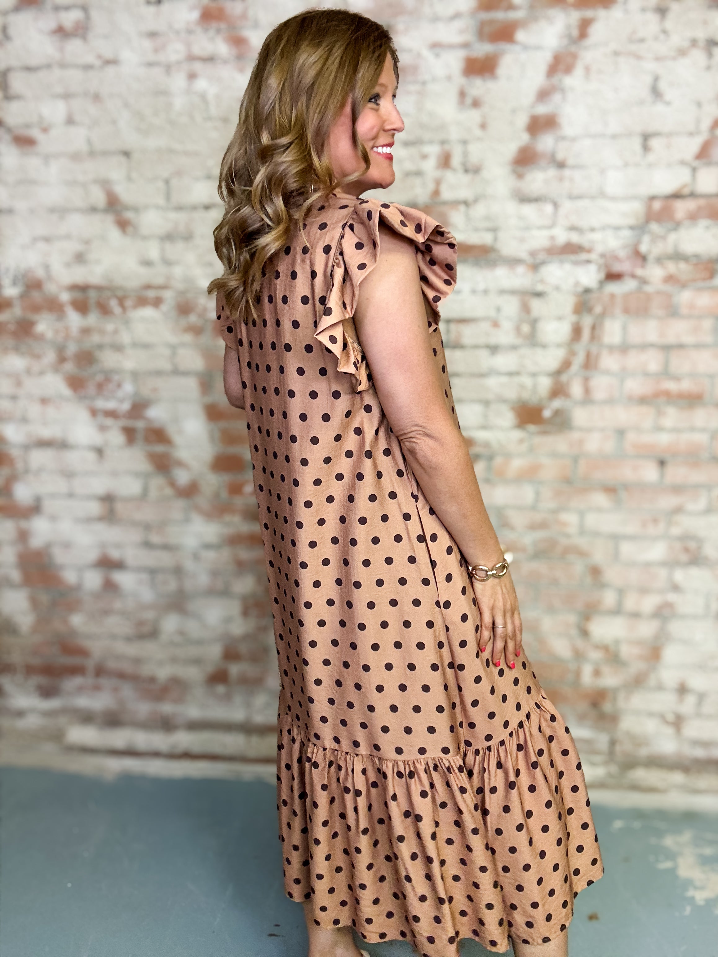 Karenda Polka Dot Midi Dress