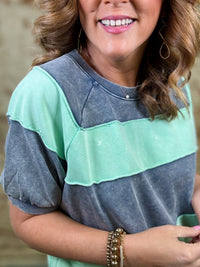 Beata Mineral Washed Pullover Top