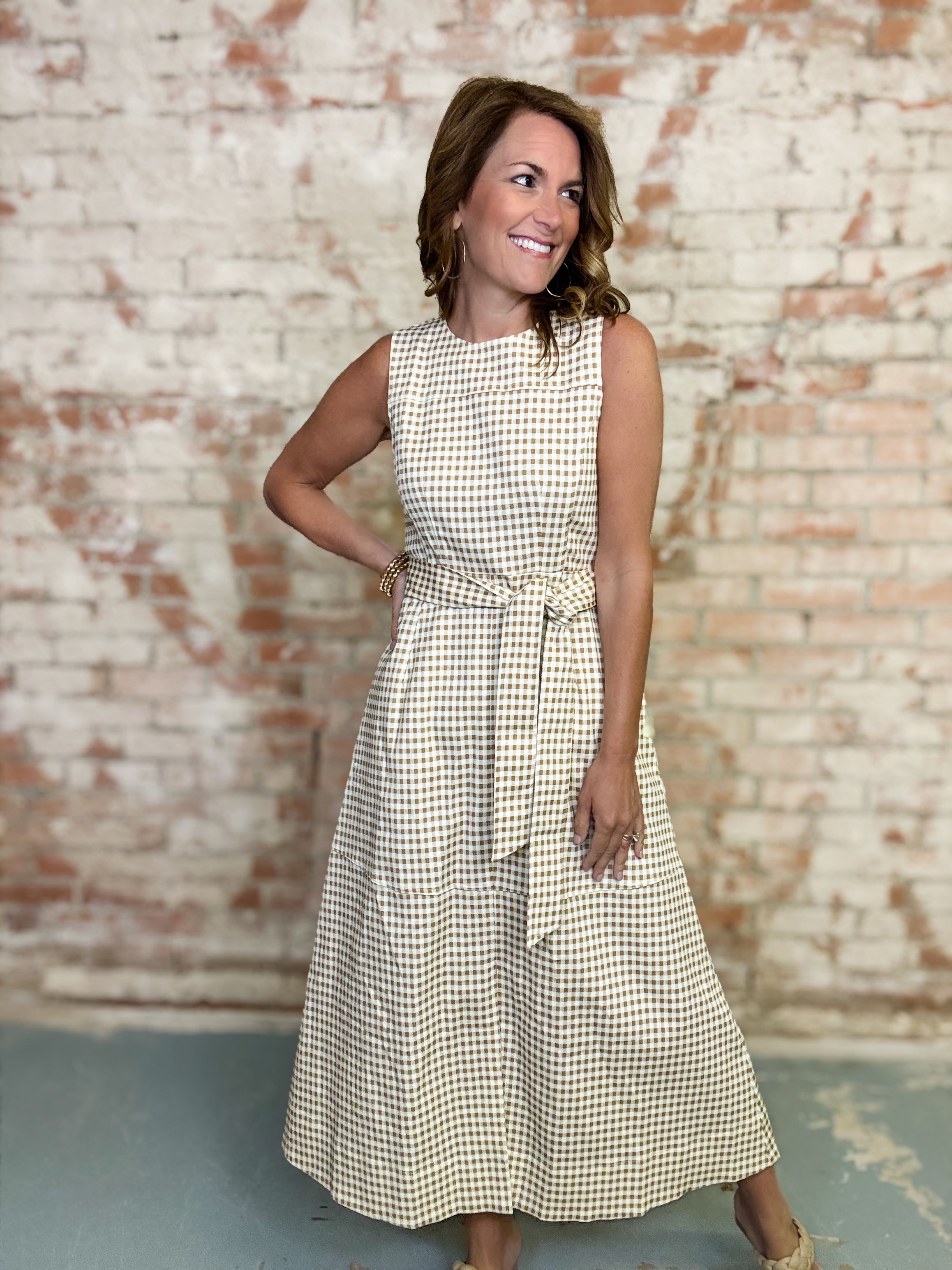 Wyatt Gingham Midi Dress