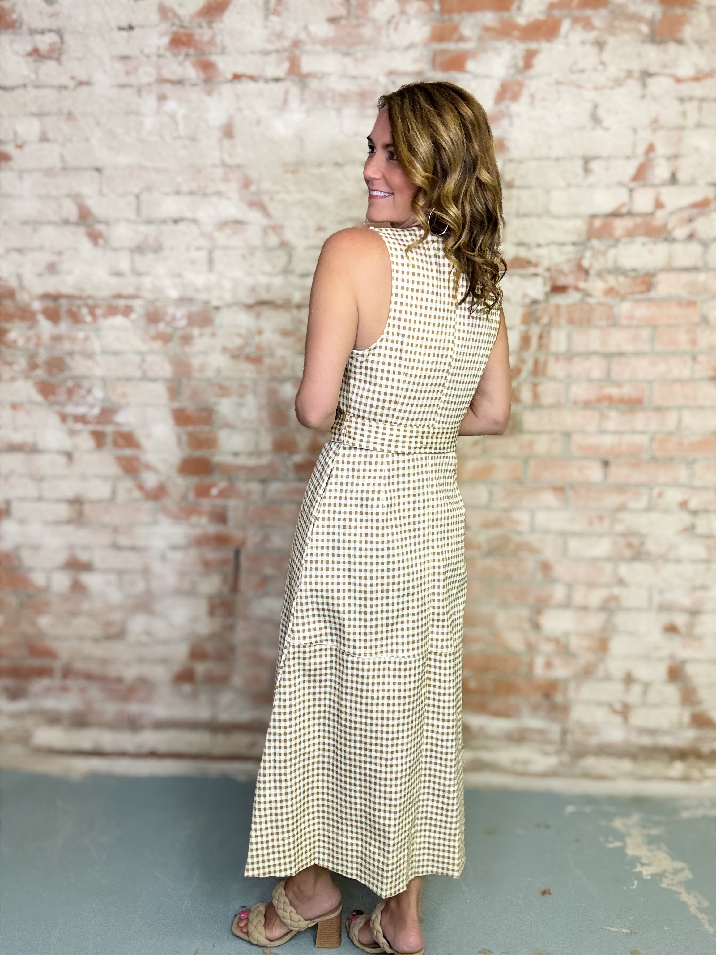 Wyatt Gingham Midi Dress