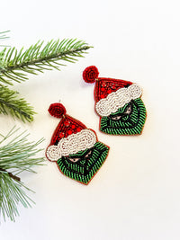 Grinch Seed Bead Earrings