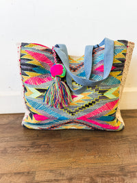 Mattilyn Aztec + Eyelet Tapestry Tote Bag