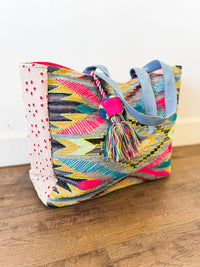 Mattilyn Aztec + Eyelet Tapestry Tote Bag