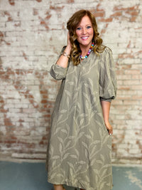 Rhonda Solid Jacquard Dress