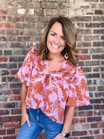 Cinnamon Leaf Print Top