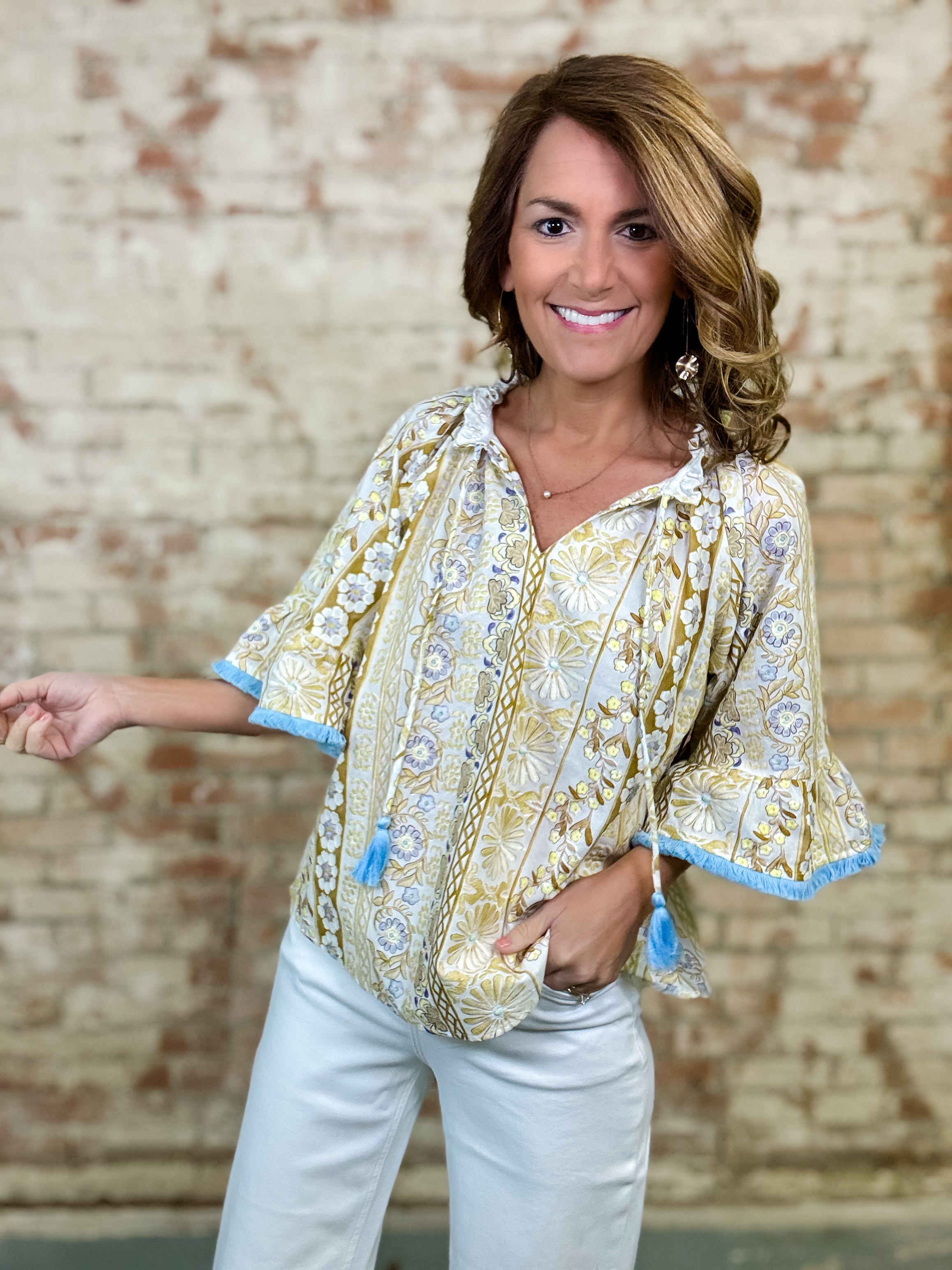 Vienna Tassel Embroidered Top