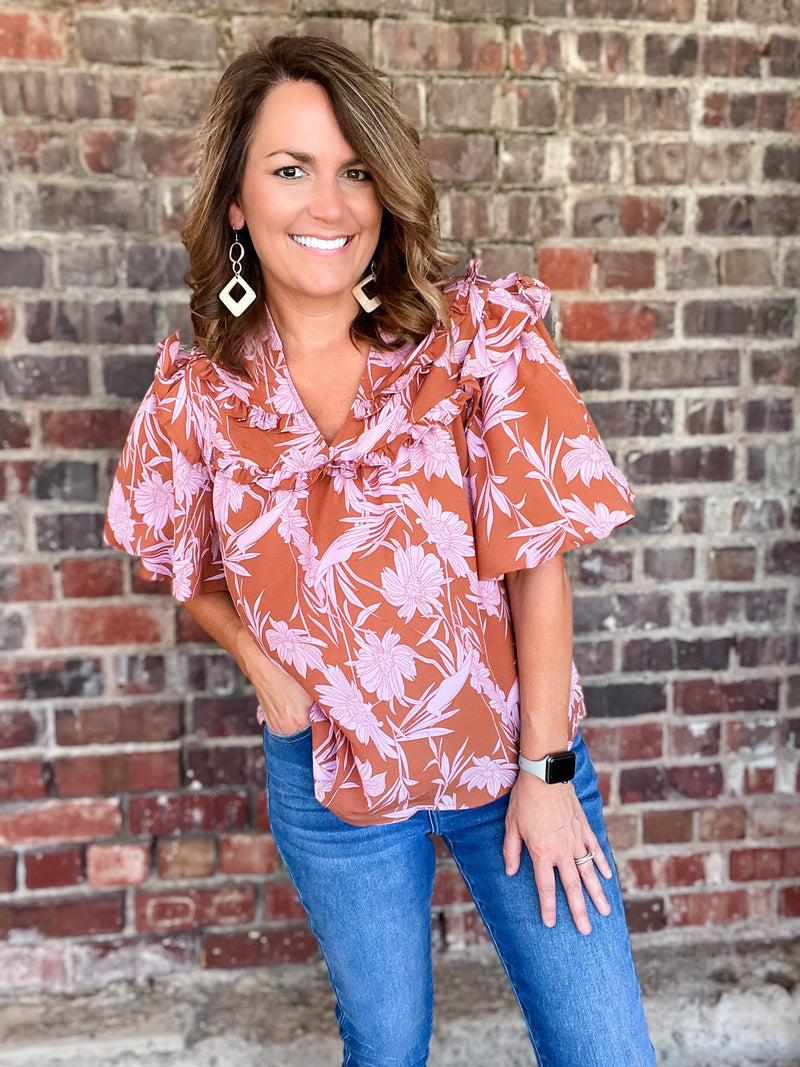 Cinnamon Leaf Print Top