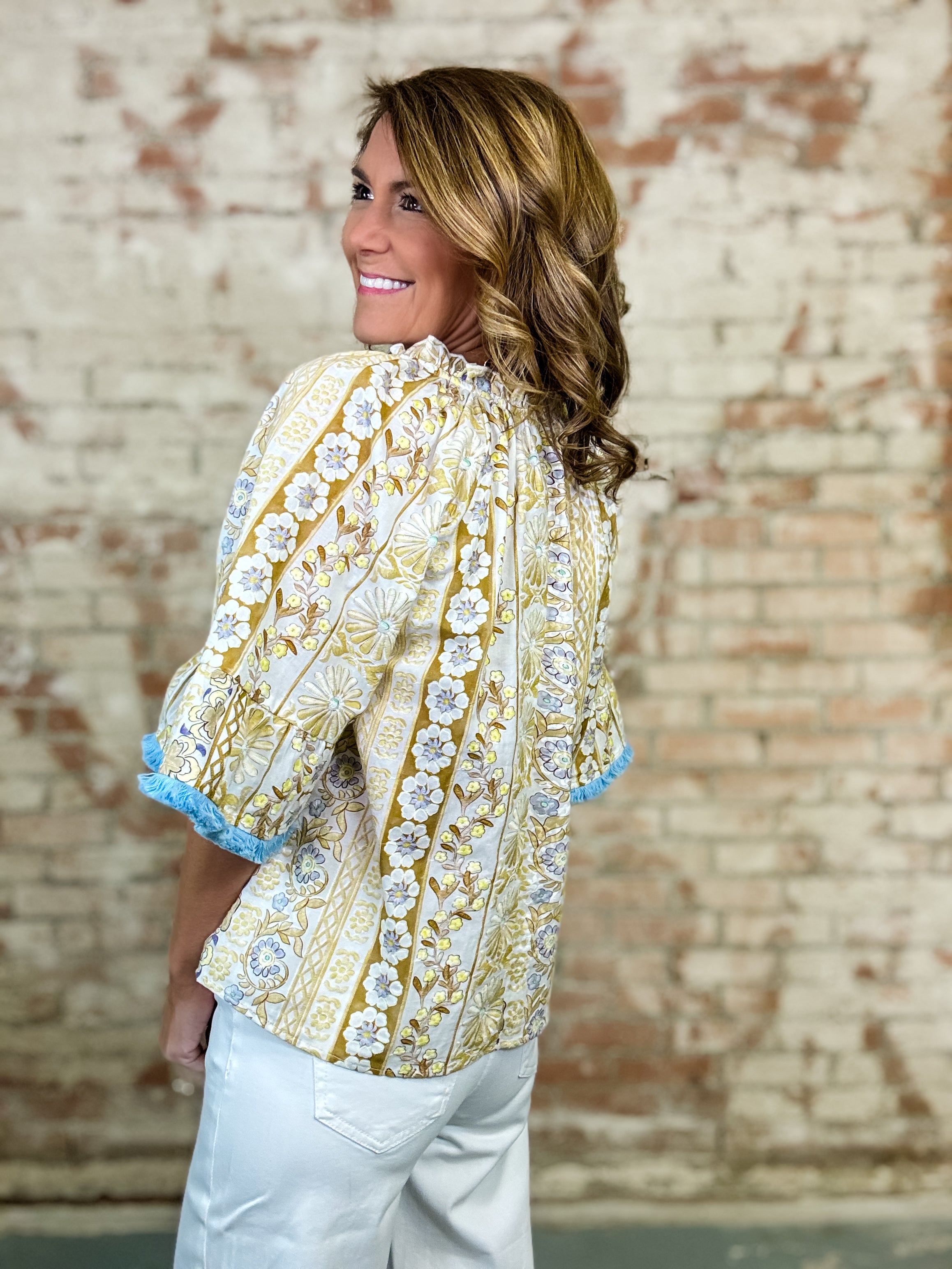 Vienna Tassel Embroidered Top