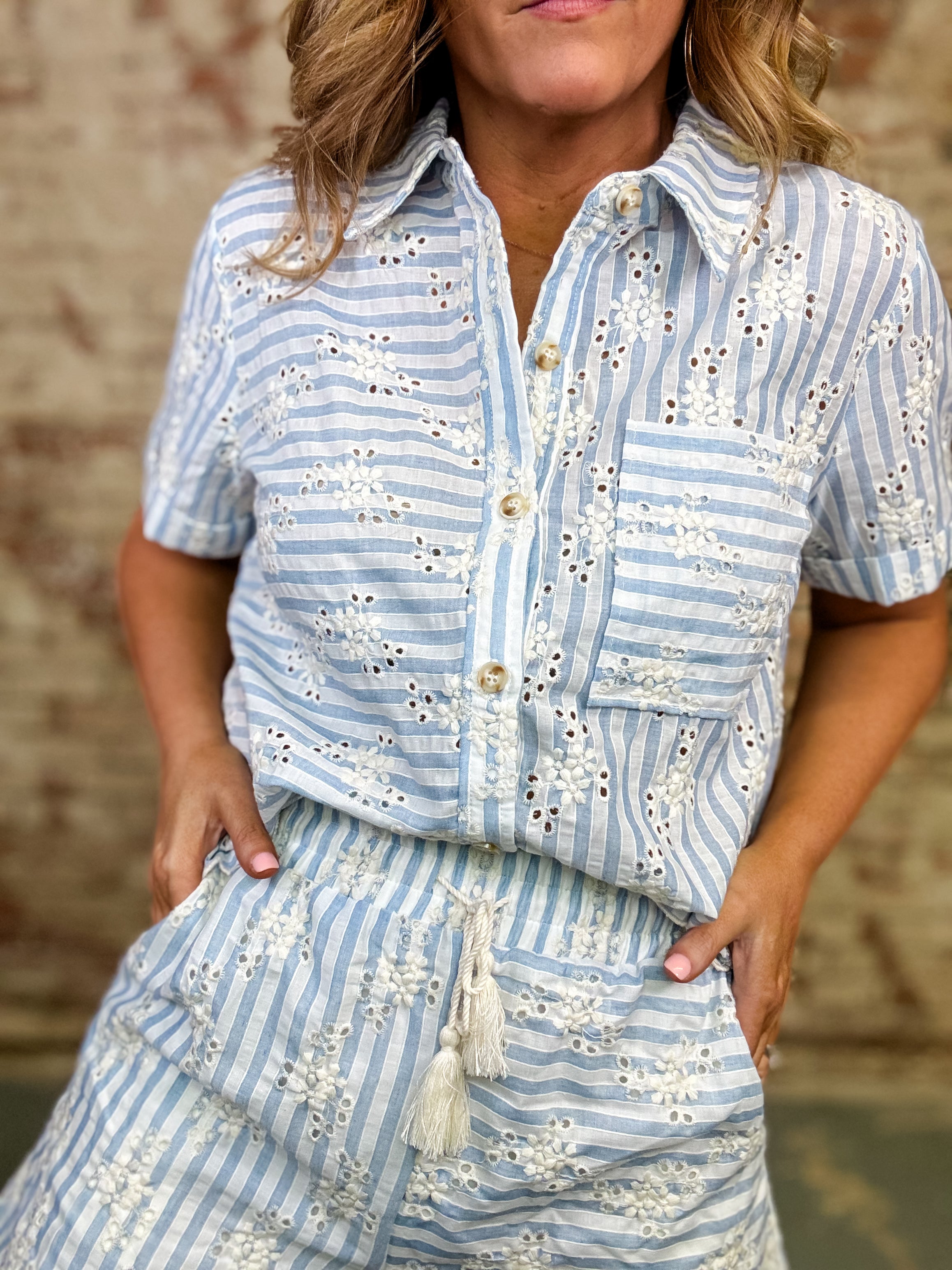 Cortni Embroidered Short Set