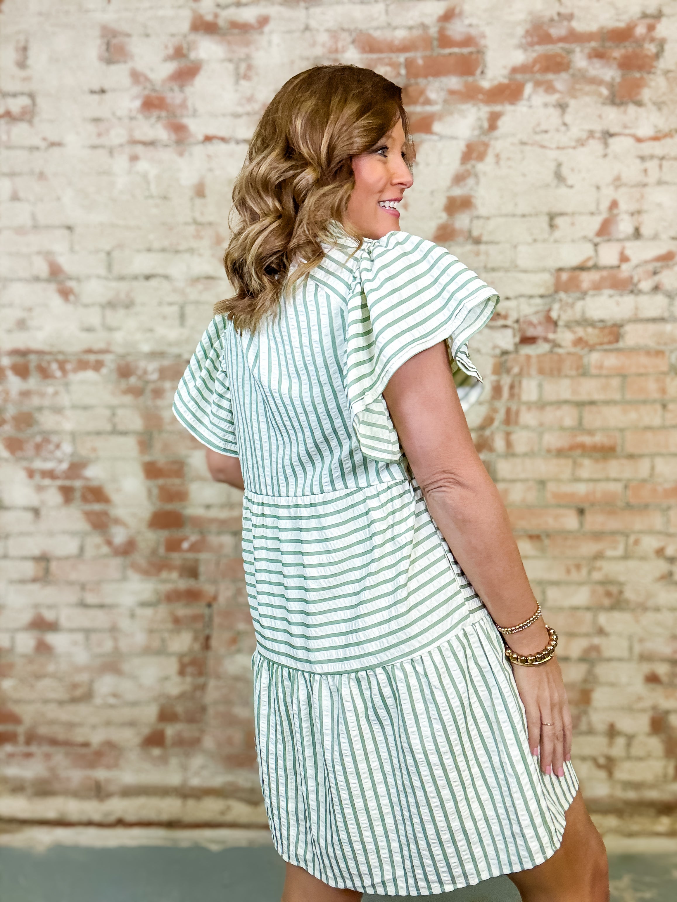 Colby Striped Babydoll Dress