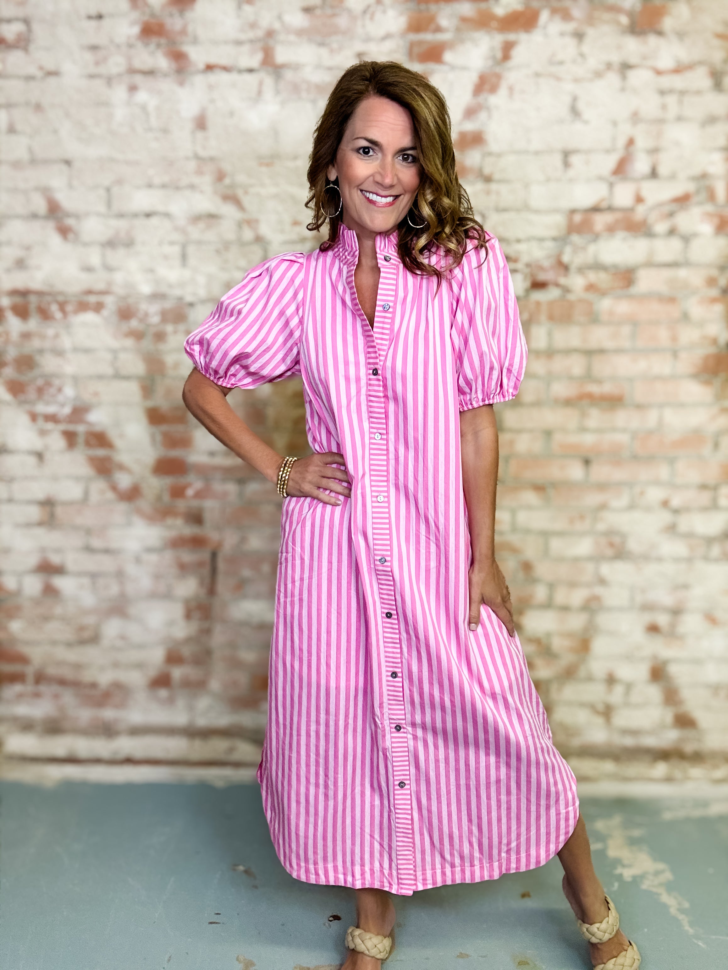 Margaret Puff Sleeve Midi Dress
