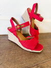 Arnold Red Espadrille Wedge Sandal