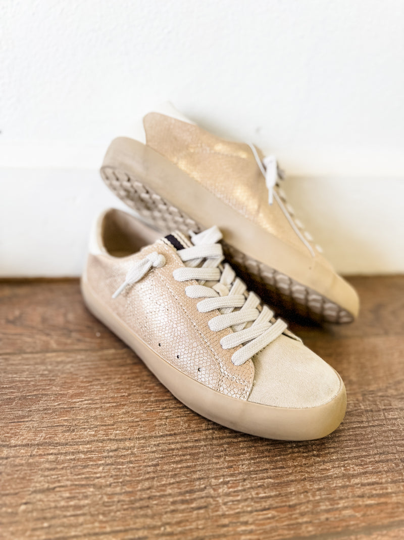 Shu Shop Mia Champagne Snake Sneaker