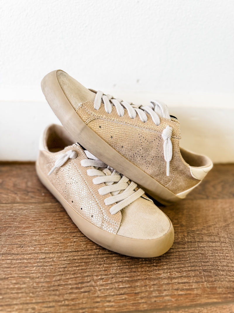 Shu Shop Mia Champagne Snake Sneaker