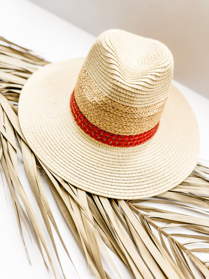 Alba Red Band Straw Hat