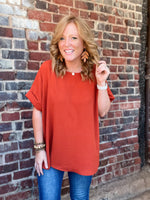 Curvy Scoop Neck Solid Top