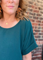 Curvy Scoop Neck Solid Top