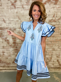 Palmer Embroidered Tiered Dress