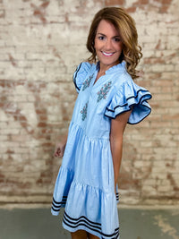 Palmer Embroidered Tiered Dress