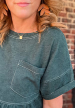 Green Corduroy Mini Dress