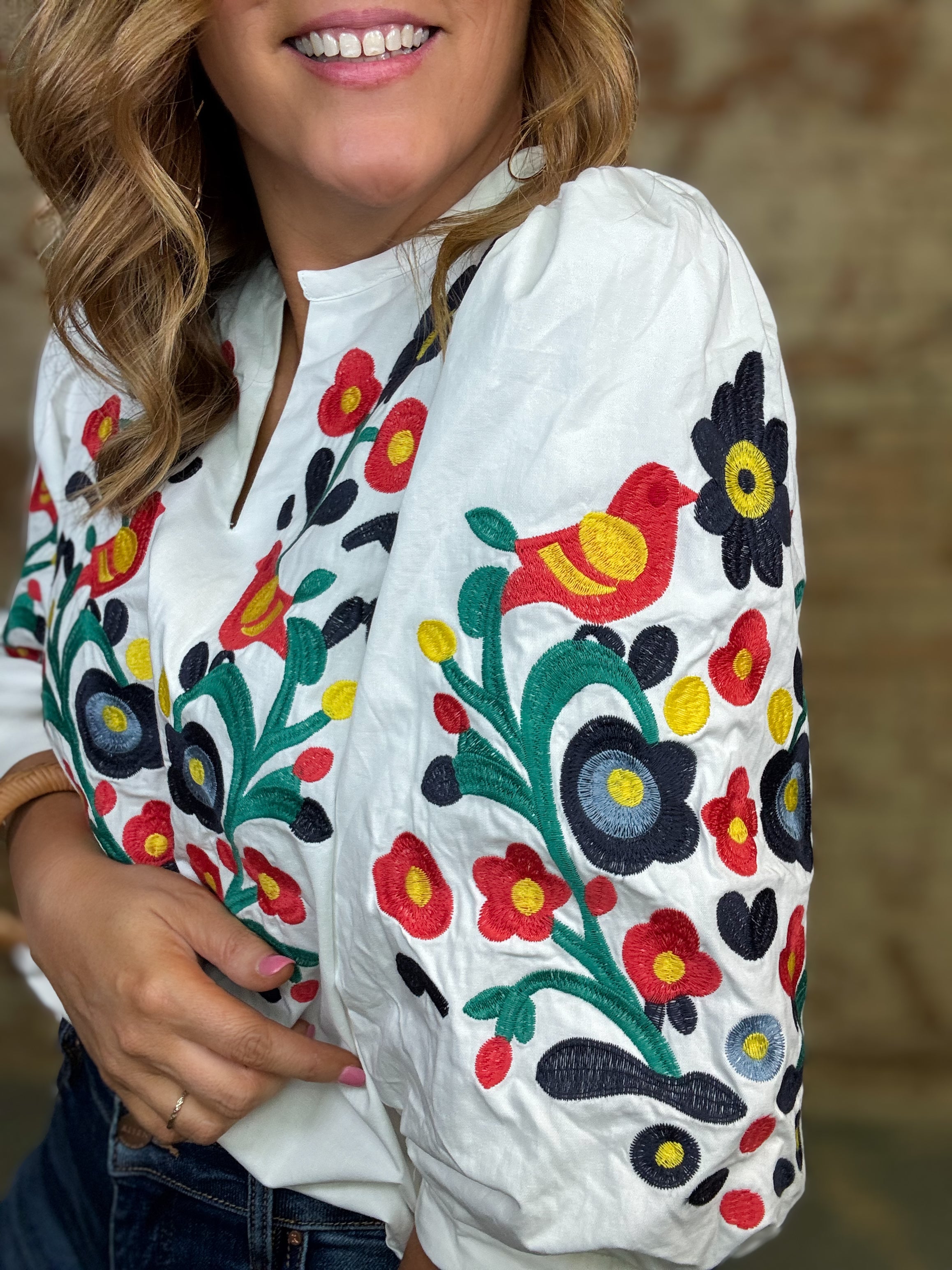 Neely Embroidered Top