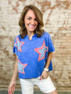 Farrah Star Patch Mineral Washed Top