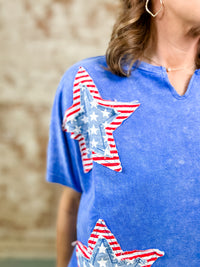 Farrah Star Patch Mineral Washed Top