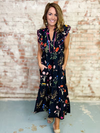 Raygon Floral Tiered Dress