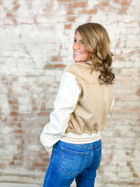 Janie Suede Bomber Jacket