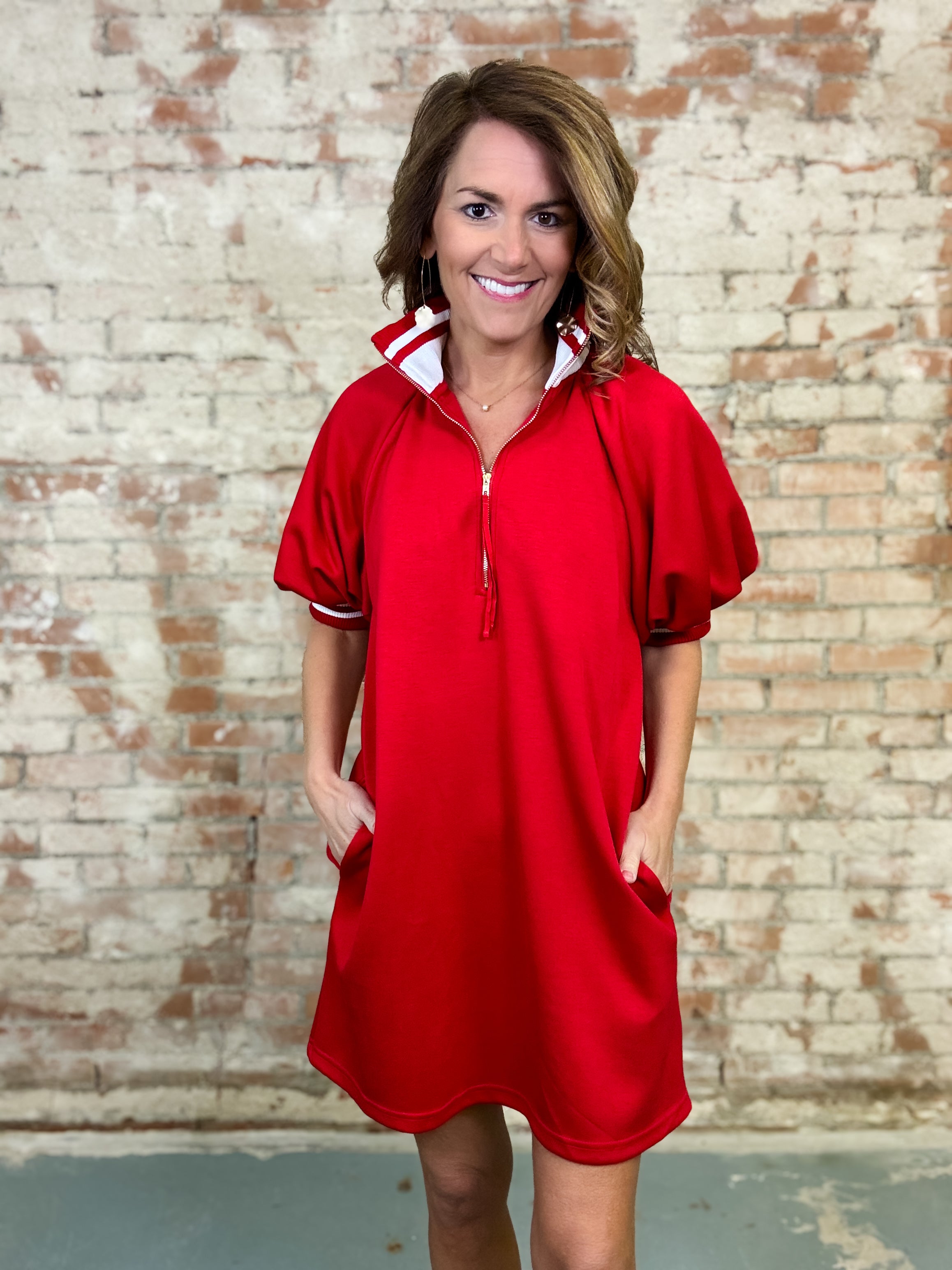 Kollyns Solid Quarter Zip Dress