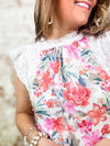 Valentina Floral Eyelet Detail Top - FINAL SALE