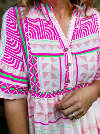 Lucia Geometric Gauze Dress
