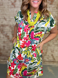 Jasla Shift Tropical Dress